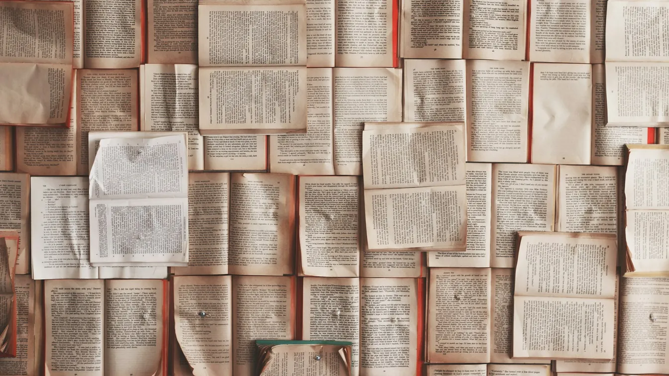 old books on a wall